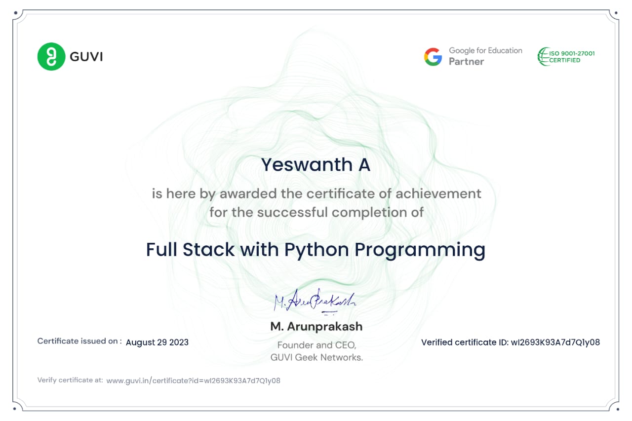 Guvi Certified